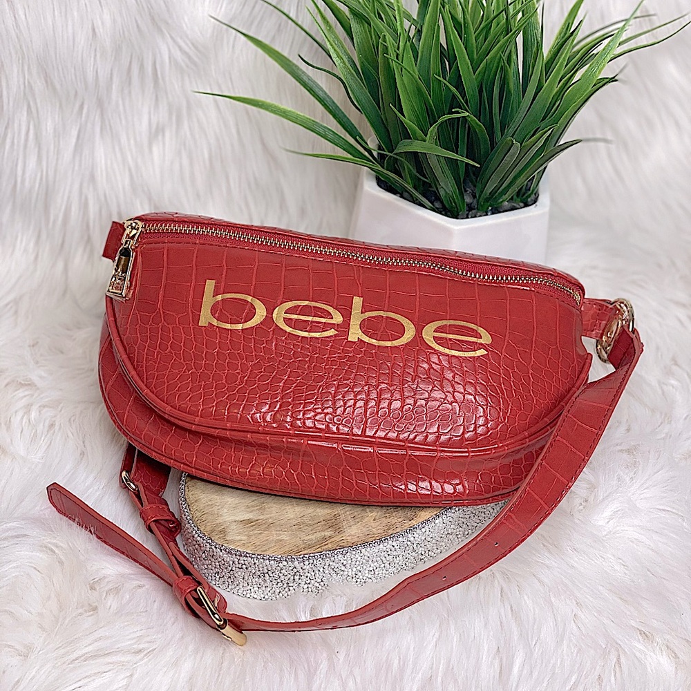 Bebe Josephine Croco Crossbody Convertible Sling